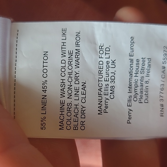 BNWT Perry Ellis Linen Shirt S - Picture 3 of 5